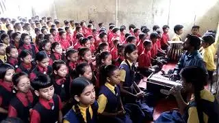 Ananda sutram in Ananda marga middle school bhopal during prayer after meditation with teachers