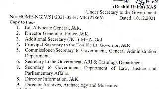 JKP Sub Inspector Age Relaxation Official Update