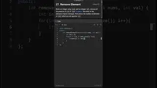 Remove Element | Leetcode | DSA | Problem Solving | Placement
