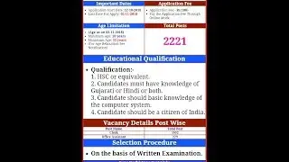 GSSSB Clerk & Office Assistant Recruitment 2018