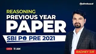 SBI PO Pre Reasoning Previous Year Question Paper 2021 | SBI PO Reasoning By Radhey Sir