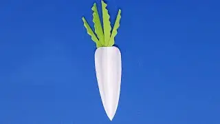 কাগজ দিয়ে মূলা বানানো | Paper Radish Craft | Paper Vegetable Making | Asha Craft & Art