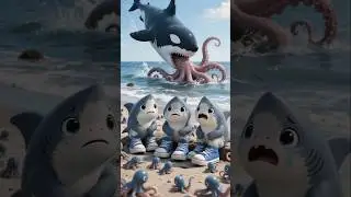 Three Baby Shark Crying 😢 😭 | heartbreaking moment 💔 #babyshark #occean #shorts