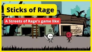 Sticks of Rage - A Streets of Rage Like Beat'em Up Game Mockup Animations Test Assets