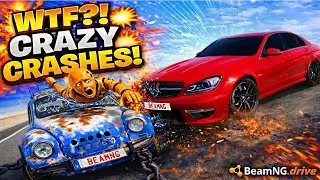 WTF?! CRAZY CRASHES! | Cars VS Stones | BMW X6 VS Truck | Mercedes e63 VS Police | BeamNG.Drive