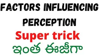 Factors influencing perception/ factors affecting perception in Telugu/ organisational behaviour