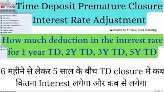 Premature closure of Time Deposit | Interest Rate Adjustment in TD premature closure