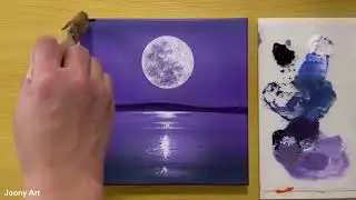 Full Moon Painting   Acrylic Painting for Beginners   STEP by STEP #173   보름달 풍경화