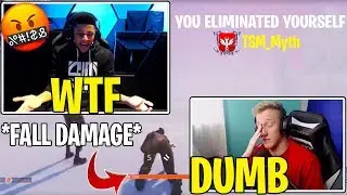 Tfue Reacts To Myth *DYING* to FALL DAMAGE in 100K Fortnite Tournament!!