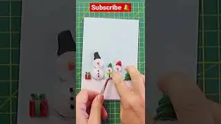 EASY Snowman card | How to make a quilling snowman Christmas card for kids 😊⛄️🎄🎁