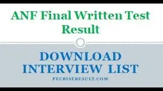 ANF Result 2022 Written Test Result Download