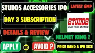 Studds Accessories IPO Day 3 Subscription |Studds Accessories IPO Review | Apply or Avoid |