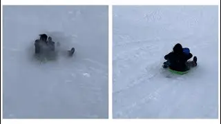 First Time Sledding with Baby | Sledding in Snow Hill