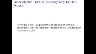 A PhD Qualifying Exam Question (McGill, 2009-05)