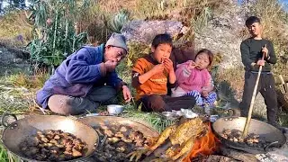 Real Village Chicken Feast in Rural Nepal | Organic Survival Life & Traditional Family Cooking