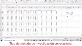 Investigación correlacional en EXCEL - Tesis (2022)