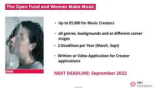 WD22: Funding - Creative Scotland + PRS Foundation (15 Minutes of Knowledge)