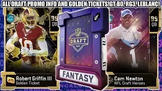ALL DRAFT PROMO INFO AND ALL GOLDEN TICKETS REVEALED! 99 CAM NEWTON! GT RG3, BO, CREVON! | MADDEN 20