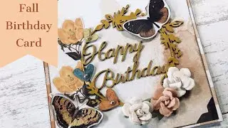 Fall Birthday Card Using Simple Stories Vintage Country Harvest | Rubber Buggy Dt