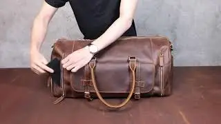 Mens Leather Weekender Bag with Shoe Compartment 23