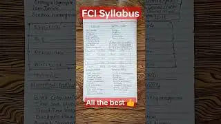 FCI SYLLABUS 2022