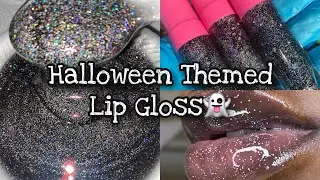 HOW TO MAKE HALLOWEEN BLACK GLITTER GLOSS!! (Beginner Friendly)