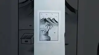 how to draw house drawing | beautiful scenery drawing | house drawing #drawing #art #short