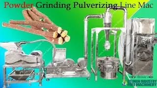 Herb root crushing and grinding line plant for herbal bark powdering production┃