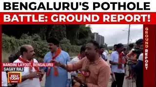 Bengaluru's Pothole Politics: BJP Fills Craters, Congress Blames Past Rule | India Today News