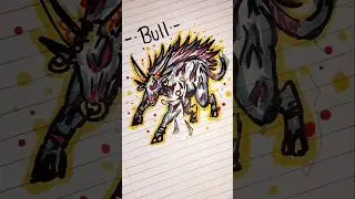 How to draw stickman with (Bull & Fox) #stickman #drawing #art #shorts