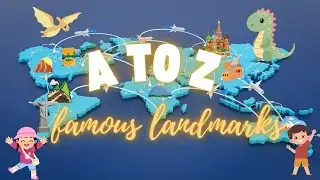 A to Z ABC famous landmarks🌍  (Dancing Dino Nursery Rhymes)