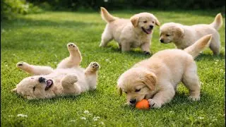 🐕😄 Happy Puppies Playing with Mother Dog on the Grass | Funny Dog Moments | Dog Video