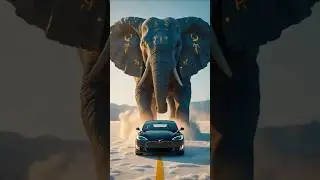 Elephant Made of Stone vs Tesla Model S Plaid