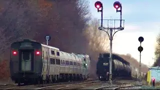Amtrak Chasing Freight Train
