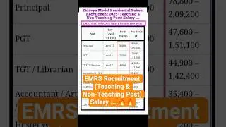 EMRS Recruitment 2025 (Teaching & Non-Teaching Post) Salary Details  #emrs #salary #pathshalajobs