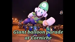 Giant balloon parade at Corniche Qatar part of Eid Festival.