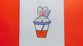 How to draw a Cute Juice Glass || Cute drink glass drawing step by step 