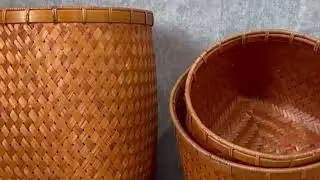 Creative Handmade Bamboo Basket Desktop Organizer Basket Fruit Basket