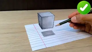 C&oacute;mo Dibujar un CUBO en 3D Paso a Paso 🔥 | Dibujos 3D Faciles