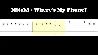 Mitski - Where's My Phone? (Easy Guitar Tabs Tutorial)