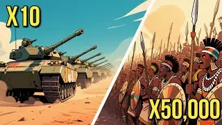 What if ​10 Modern Tank Fought 50,000 Zulu Warriors