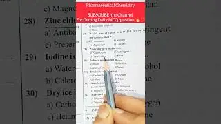Pharmaceutical Chemistry Govt Pharmacist Exam || AIIMS Pharmacist || MCQ Practice Daily for NEET ❤️