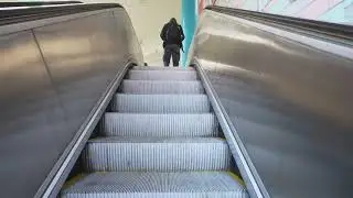 Sweden, Stockholm S&ouml;dra Train Station, 1X escalator  - going up to street level