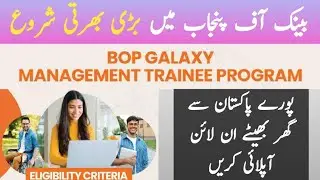 Bank of Punjab Galaxy Management Trainee Program 2023 Online Apply