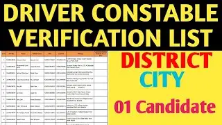 Driver Constable Documents Verification List District City SPD-480 #sindhpolice #DriverConstable
