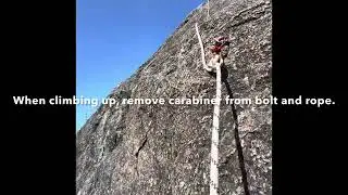Rebelay. Using 2 carabiners & clove hitch.