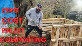 Making composting bays with free pallets. | Budget Gardening to save money
