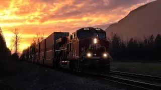 BUSY EVENING TRAINS CN & CP Freights On The Double Track w/ Foreign Power & Friendly Crews