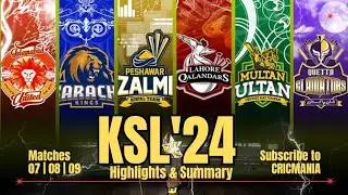 KSL'24 | Highlights & Summary Match 07 | 08 | 09 | Karim Park Super League | Cricmania
