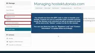 Get EPP Code For Domain via Billing Control Panel with Hostek.com